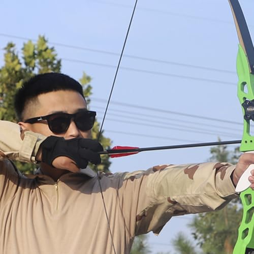 Tokaneit Bogenschießen Fingerhandschuh,Traditioneller Schießhandschuh,Bogenschießen Handschuhe,Dreifinger Bogenschießhandschuhe,Fäustlinge,Schutzhandschuhe für Compoundbogen,Schießhandschuhe