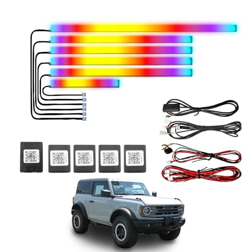 ACARLUOY Car Interior LED Ambient Light,for Ford Bronco2021-2025Colorf 6in1