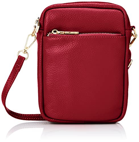 COOCO クーコ ショルダーバッグ レディース ブランド 小さめ 斜めがけ 軽量 ショルダー バッグ ファスナー付き 本革 通勤 通学 おしゃれ 21531-11502 310 レッド
