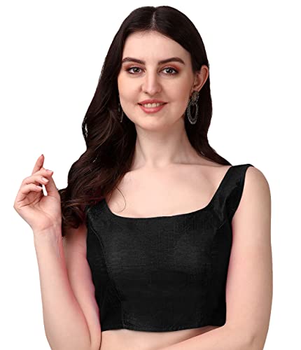 Image of Vihu Fashion Plain Sleeveless Pattern Readymade Blouse U Neck Choli