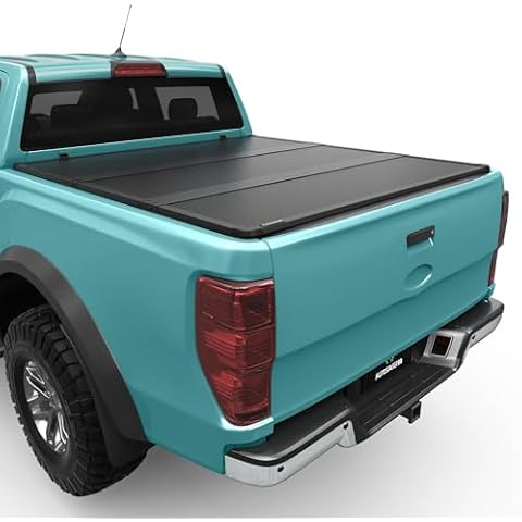 AUTOSAVER88 FRP Hard Tri-fold Truck Bed Tonneau Cover Compatible with Ford Maverick 2022 2023 2024 2025 4.5 Feet Bed Cover