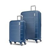 American Tourister Stratum 2.0 拡張可能 ハードサイド ラゲージ スピナーホイール付き, ブルー, 2-Piece Set (20/28), Stratum 2.0 拡張可能なハードサイドラゲッジ、スピナーホイール付き。
