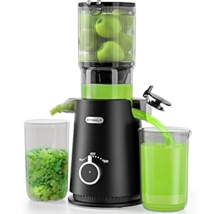 Juicer Machines Easy to Clean, with Wide Mouth & Large Feed Chute, Cold Press Juicer For Whole Fruits & Vegetables, Slow Masticating Self Feeding for Juice Extractor Machine, High Juice Yield