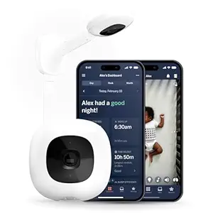 Nanit Pro Smart Baby Monitor & Wall Mount Wi-Fi HD Video Camera, Sleep Coach and Breathing Motion Tracker, 2-Way Audio, Sound and Motion Alerts, Nightlight and Night Vision, Includes Breathing Band