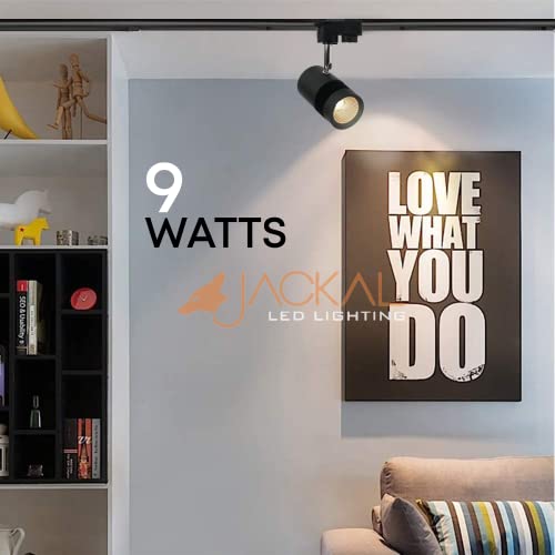 Image of JACKAL 9 Watt Warm White LED Track Light - Trackway Not Included | Spot, Focus, Picture Light (Pack of 2), with Rotatable Head | ideal for Showrooms, Shops and Living Room