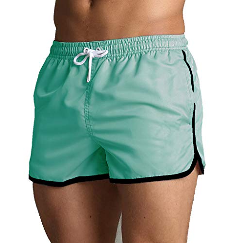 SKT Bañador de secado rápido para hombre, bañador con forro de malla Azul turquesa XL