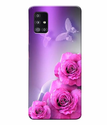 Image of Printed Hard Back Case Cover & Compatible for Samsung Galaxy A71 | Rose Flower Painting Art (Multicolor) - D1198
