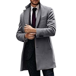 Winterjas voor heren, lang, middellang, dubbele rij knopen, wollen jas, winter, business, winter, mode, opstaande kraag, winterjas