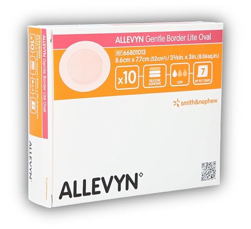 Allevyn Gentle Border Lite Oval 8.6x7.7cm, Foam Dressing, 10-Pack