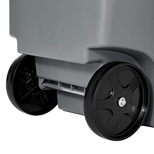 Image of Rubbermaid Commercial Products BRUTE Rollout Plastic Trash /Garbage Can /Bin with Wheels 65 Gal for Restaurants /Hospitals /Offices /Back of House /Warehouses /Home