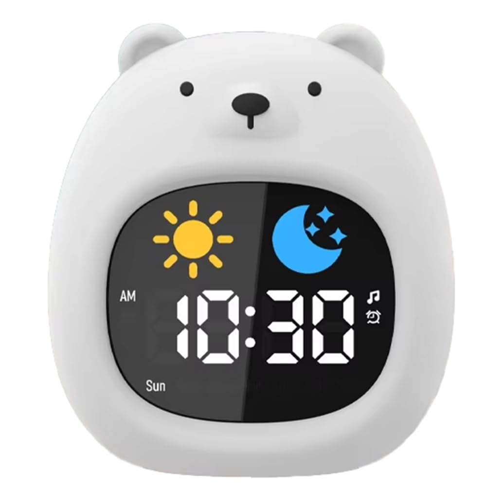 Réveil pour enfant ours à veilleuse tactile et minuteur de sommeil