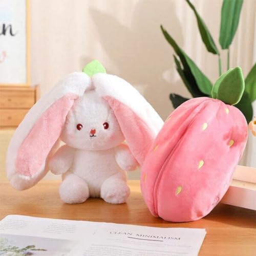 Image of SCOOBA Reversible Rabbit Strawberry Stuffed Toy 30cm