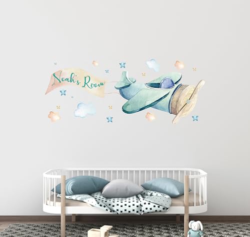 Vinilo Decorativo Avión Personalizado para Niños 15x6 in miniatura 3