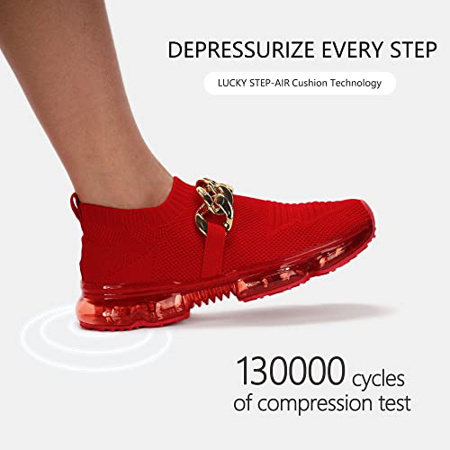 Image of LUCKY STEP Women Air Cushion Fashion Sneakers | Breathable Casual Comfortable Lightweight Walking Shoes
