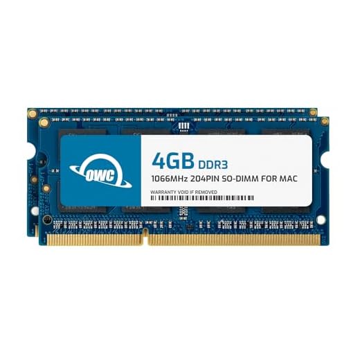 OWC 8 GB (2 X 4 GB) PC8500 DDR3 1066 MHz Kit de actualización de Memoria de 204 Pines, (OWC8566DDR3S8GP), para MacBook Pro, MacBook, Mac Mini e iMac