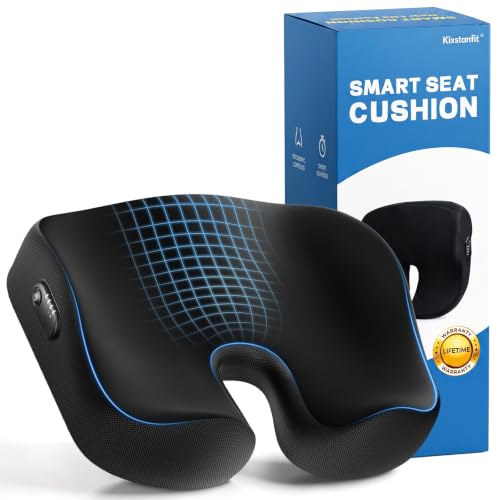 Kixstanfit Smart Seat Cushion with Built-in Reminder & Memory Foam for Office Chair, Ergonomic Chair Cushions for Hip, Coccyx, Tailbone, Sciatica Pain Relief