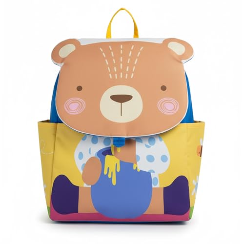 PRONENS.- Mochila escolar infantil con nombre personalizable – Mochila guardería y colegio niños 0 – 6 años - Ligera, resistente y cómoda – Tela acolchada y lavable (OSITO)