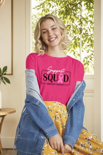 Breast Cancer Shirts for Women Pink Ribbon Breast Cancer Awareness T-Shirt Cancer Care Gifts Cancer Survivor Tee Tops3