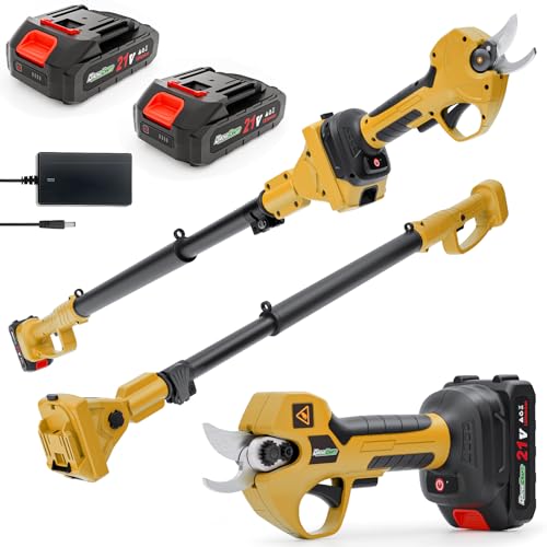 Grovecraft 2-in-1 Pole Pruning Shears,1' Cutting Diameter Cordless Electric Pole Pruners - Brushless...