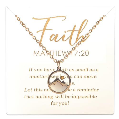 XULAVA Mustard Seed Necklace for Women Christian Gifts,Move Mountains Shell Necklaces Christian Faith Jewelry for Women (Rose)