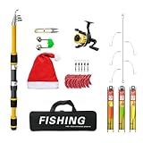 R-Rute mit Rolle, Teleskopausrüstung, für Anfänger, für Freunde, Männer, Teenager, See, Fluss, Teich