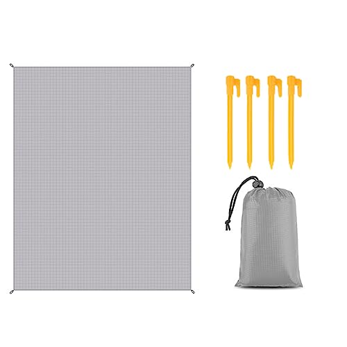 Couverture Pique Nique, FANSU Natte De Plage 200 x 200 cm Plage Accessoire pour Plage y Pique Nique Lavable Tapis Pique Nique Tapis de Plage Anti Sable pour Plage Fishing Voyage (200x200cm,Gris clair)