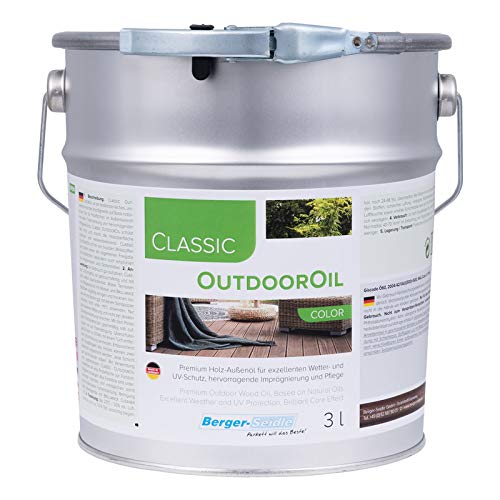 Palatina Workshop ® Berger-Seidle Outdoor Oil, impregnación profunda para exteriores, 1 o 3 litros, protección perfecta de madera para la terraza o muebles de jardín (3 litros, pino)