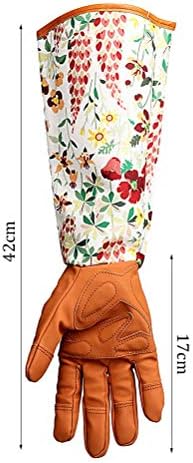kuou Long Gardening Gloves , 42CM Leather Gauntlet Long Sleeves Heavy Duty Thorn Proof Garden Work Gloves Unusual Gardening Gifts for Rose Cactus Pruning Women Ladies Men Christmas Gifts