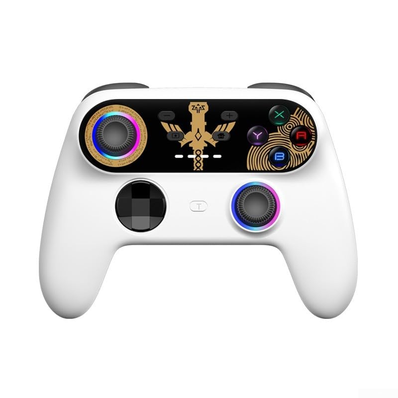 Controlador inalámbrico de diseño ergonómico para Nintendo Switch con ajustes de sensibilidad personalizables y macros (Reino Blanco)