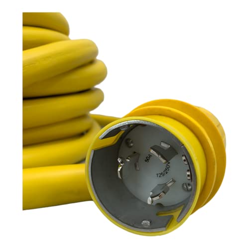 Amp Up Marine & Rv Cords 125/250V 50 Amp X 100' Marine Shore Power Boat Extension Cord, 100 Feet - 21510 #TOP3