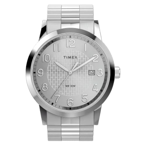 Timex Montre Main Street 38 mm pour Homme, la finesse du design triple ton argenté