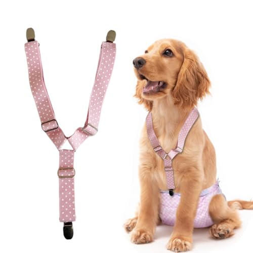 KEMUZ Höschen für weibliche Hunde, Windeln für weibliche Hunde, Hosenträger für Windeln und Bänder für Hunde, Hosenträger für Menstruationshosen für Haustiere, verstellbar und mit guter Elastizität (D