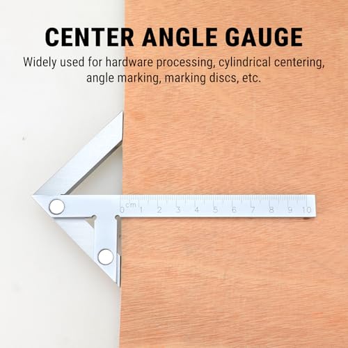 Zentrierwinkel Lineal, 150 x 130mm Zentrumsfinder Mittenfinder Mittenlehre, Mittelmarkierungslehre Zentrierwinkelsucher Winkelmessgerät 45° 90° Winkelmesser Mittellehre Zentrierlehre Anreißwerkzeug