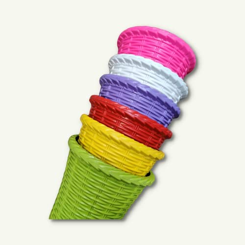 Navagraha Colourful Plastic UV Treated Plastic Plants/Flower Pots for Balcony,Garden, Terrace and Much More |Set of 6 Pot|Multicolour (6 INCHES, Multicolour, 6)