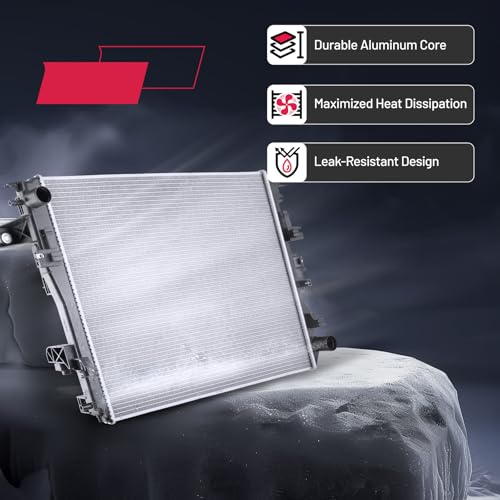 Image of BDFHYK 13493 Aluminum Radiator for Ram 1500 2014-2019 Classic, for Ram 2500 /3500 2014-2018, CU13493, 26mm Core, Direct Fit Replacement, OE 68232742AB CH3010367