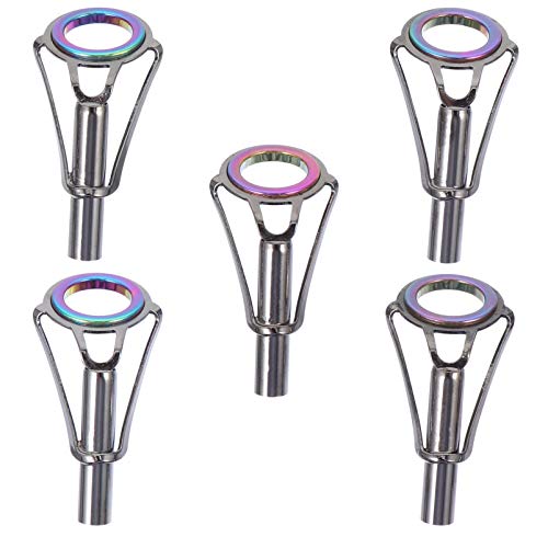 Kit de reparo de anéis de aço inoxidável com ponta de vara de pescaria, 5 peças, acessórios de mastr