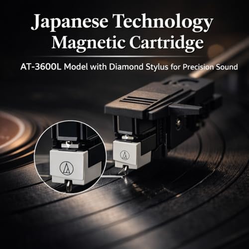 Image of HINISO T601 Bluetooth Vinyl Record Player with Magnetic Cartridge & Diamond Stylus | 3-Speed Suitcase Turntable (33 /45 /78 RPM) | USB & SD Recording | Bluetooth Input & Output | Built-in Speakers