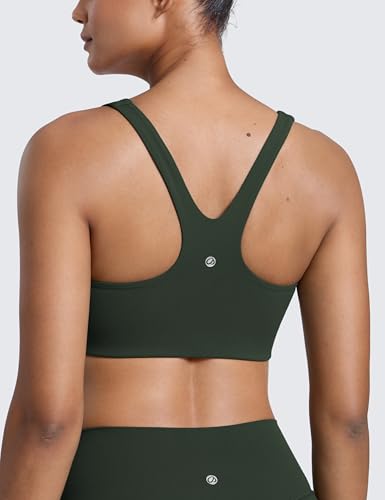 Image of CRZ YOGA Butterlift Square Neck Sports Bras | Double Lined, Light Support, Non Padded, Yoga, Buttery Soft, V-Shaped Racerback, for Women