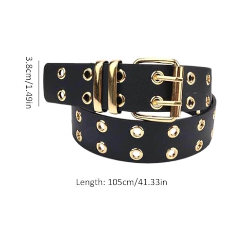 ikasus Chic Belts for Women Trendy Punk Straps with Hollow Circles Essential Wardrobe Accessory (Type 5)2