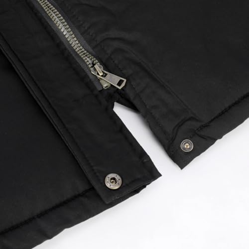 YYNUDA Wintermantel Damen Warm Gefüttert Winter Parka Mittellang Winterjacke Winterparka mit Fellkapuze Dicke Coat Große Größen #337 Schwarz M