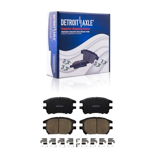 Image of Detroit Axle - Front Brake Kit for 2002 2003 Lexus RX300 Drilled & Slotted | Brake Rotors and Ceramic Brake Pads Replacement