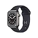 Produktbild Apple Watch Series 8 (GPS + Cellular, 41mm) Smartwatch - Edelstahlgehäuse Graphit, Sportarmband Mitternacht - Regular. Fitnesstracker, Blutsauerstoffund EKGApps, Always-On Retina Display, Wasserschutz