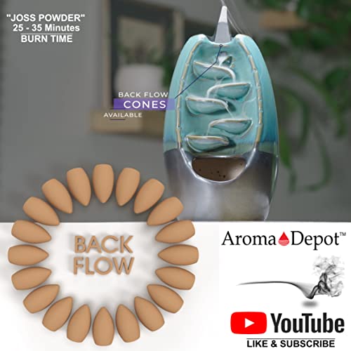 Aroma Depot 1.25" NAT. UNSCENTED BACKFLOW - 60 CONES 1.25'' Backflow Unscented 100% Natural Joss Powder 60 Incense Cones - Ideal For Waterfall Burner And Holder, Add Any Aroma Depot Fragrance Oil To Make Your Own Scented Cones. thumb #4