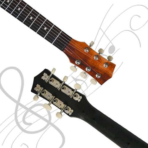 Image of Cutaway Acoustic Guitar with Strap & Picks - Full Size Wooden Steel String Guitar with Smooth Fretboard, Rich Natural Sound, Beginner to Intermediate Musical Instrument for Practice