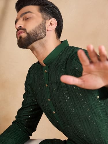 Image of Amazon Brand - Tavasya Men Linen Traditonal Regular Kurta