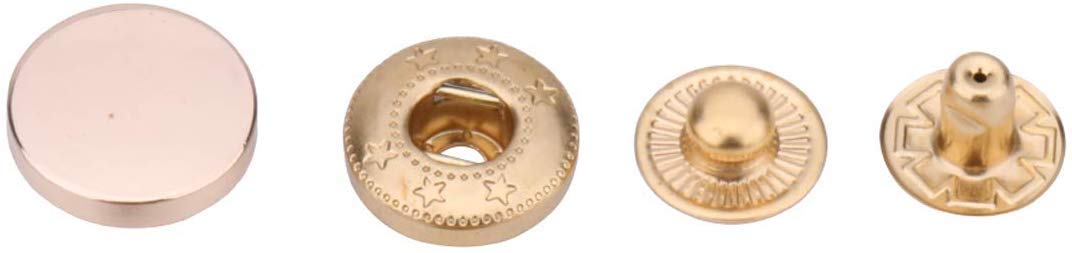Weddecor 12.5mm Snap Fasteners 4 Parts S Spring Press Studs with Fixing Tool, Alloy Cap No-sew Buttons for Fabric Repair DIY Projects, Jackets, Leathercraft, Black, 10pcs