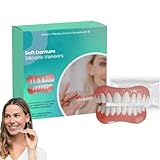 Ezysmile Snapon Silikonveneers, Instant Fit Dental Reline Kit für Erwachsene, komfortable wasserdichte Prothesenlösung, wiederverwendbare Zahnaufhellungsabdeckungen (1 Set)