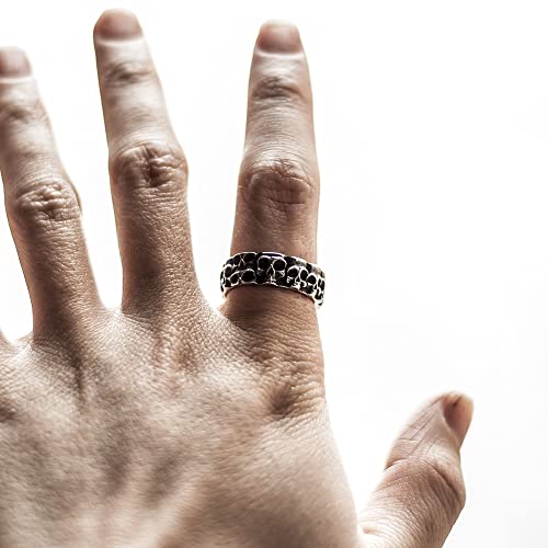 Image of Death Skull Ring for Men Stainless Steel Jewelry Biker Rings Scary Death Ring Skull for Gifts