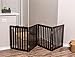 INTERNET'S BEST Dog Gate Indoor Freestanding Pet Barrier, Folding Wood Dog Fence, Extra Wide Doorway Puppy Gate, Indoor Animal Privacy Panel, Wooden Cat Fence - 4 Panel - 24