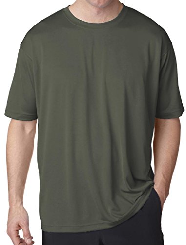 UltraClub Big Men's Cool-n-Dry Performance T-Shirt Olive 5XL UltraClub Big Men's Cool-n-Dry Performance T-Shirt Olive 5XL